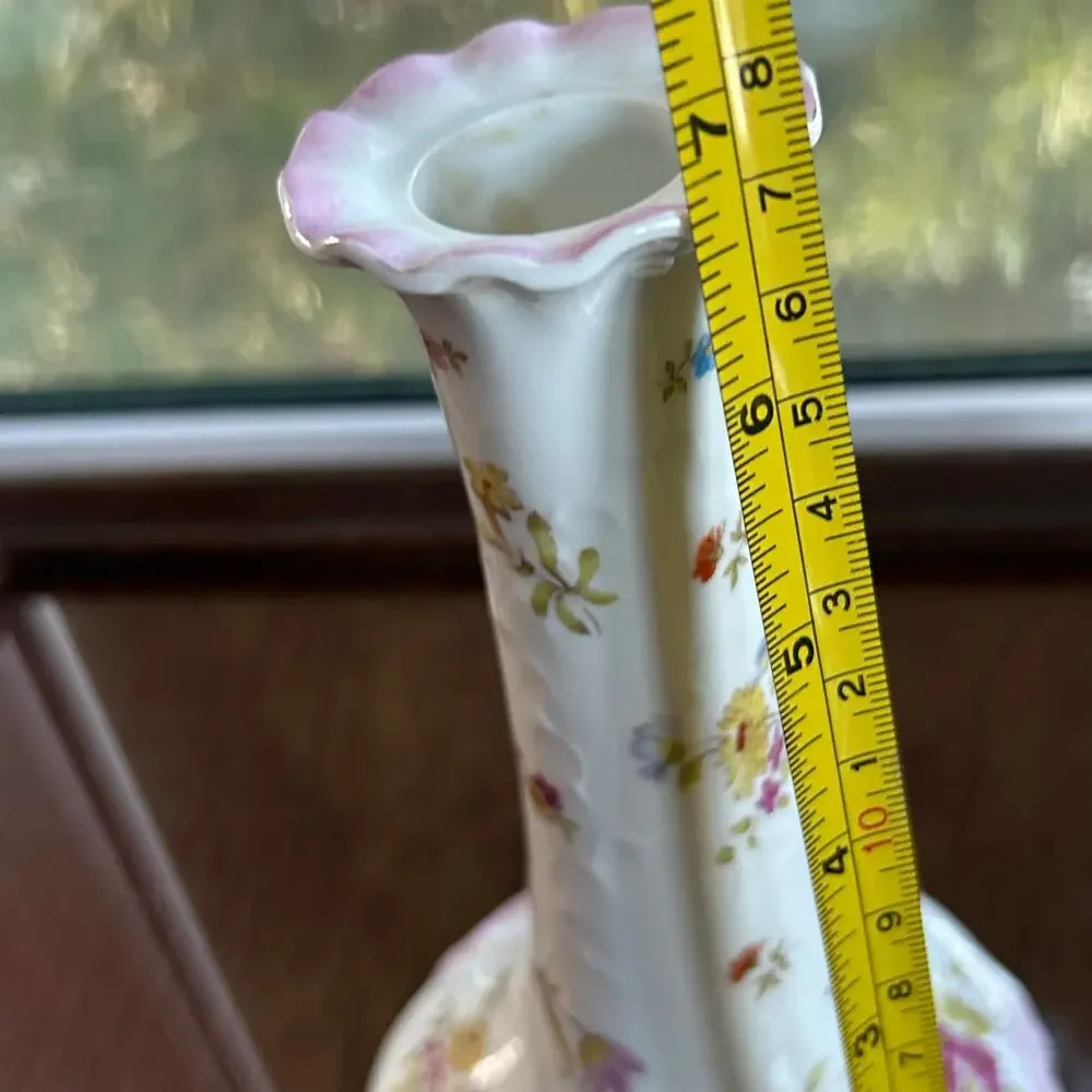 Vintage Floral Candleholder by Carlsbad China, Made in Austria